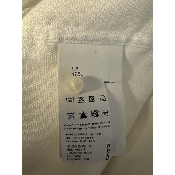 BOSS Hugo Men's Sharp Fit Button-Up Shirt Long Sleeve White 17.5 XL 34 35 NEW - Picture 11 of 14